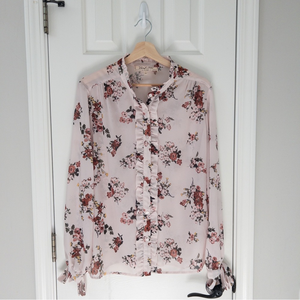 Sheryl Crowe Floral Pink Blouse